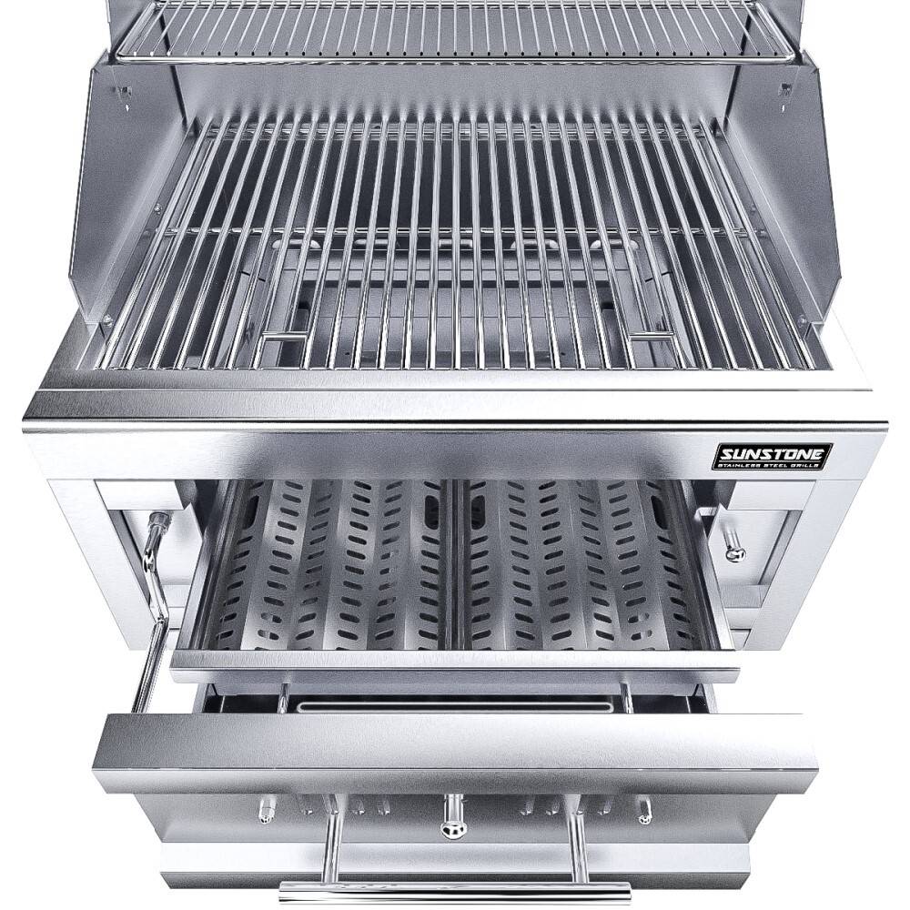 Sunstone 28″ Single Zone 304 Stainless Steel Charcoal Grill - SUNCHSZ28