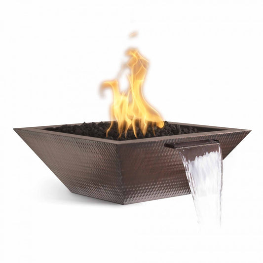 The Outdoor Plus Maya Fire & Water Bowl – Hammered Patina Copper - OPT-24SCFW-LP